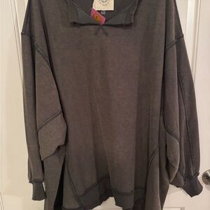 Dressed in LALA Gray Oversized Sweatshirt